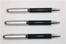 Three (3) Masters Tournament Green & Silver tone Ballpoint Pens
