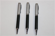 Three (3) Masters Tournament Green & Silver tone Ballpoint Pens