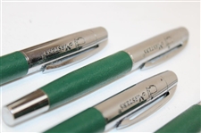 Five (5) Masters Tournament Green & Silver Ballpoint Pens