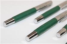 Five (5) Masters Tournament Green & Silver Ballpoint Pens