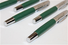 Five (5) Masters Tournament Green & Silver Ballpoint Pens