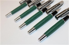Five (5) Masters Tournament Green & Silver Ballpoint Pens