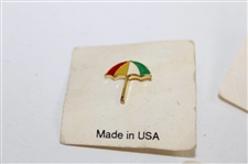 Four (4) Classic Arnold Palmer Umbrella Pins with Original Cardboard Backing
