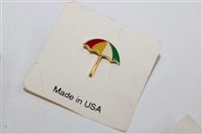 Four (4) Classic Arnold Palmer Umbrella Pins with Original Cardboard Backing