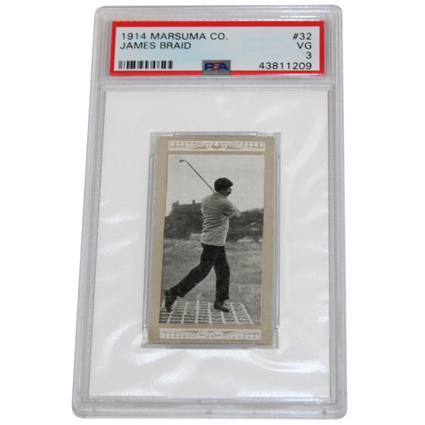 1914 Marsuma Co. #32 James Braid Golf Card PSA VG 3