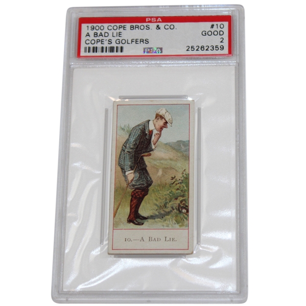 1900 Cope Bros & Co. A Bad Lie Copes Golfers #10 Golf Card PSA GOOD  2