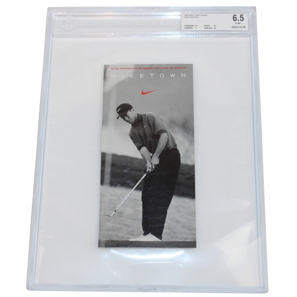 1996 Tiger Woods Niketown Promo Card Beckett EX-MT+ 6.5