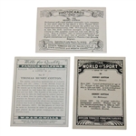 Three (3) Assorted Tobacco Golf Cards Wills, Ardath, And African