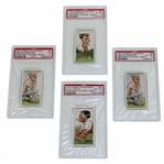 Four (4) PSA Graded Churchman Prominent Golfers Cards