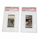 1927 WA&AC Churchman Harold Hilton & Frederick Robson Famous Golfers Small Cards - PSA NM 7