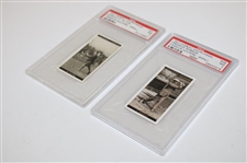 1927 WA&AC Churchman Harold Hilton & Frederick Robson Famous Golfers Small Cards - PSA NM 7