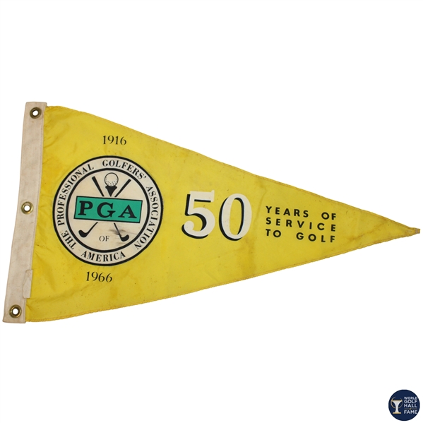 1966 PGA of America 50 Years of Service to Golf Pennant Flag - 1916-1966