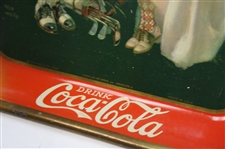 Original 1926 Coca-Cola Tin Litho Golf Themed Serving Tray