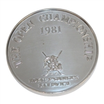 1981 Open Championship Old & Young Tom Morris Medal Contestant Gift