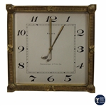 Vintage German Abercrombie & Fitch Square Golf Themed 8 Day Clock