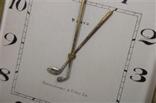 Vintage German Abercrombie & Fitch Square Golf Themed 8 Day Clock