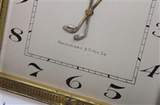 Vintage German Abercrombie & Fitch Square Golf Themed 8 Day Clock