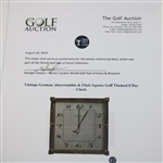 Vintage German Abercrombie & Fitch Square Golf Themed 8 Day Clock