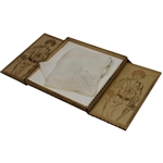 Circa 1930 Lady Golfer Themed Wood Handkerchief Box w/Original Handkerchiefs