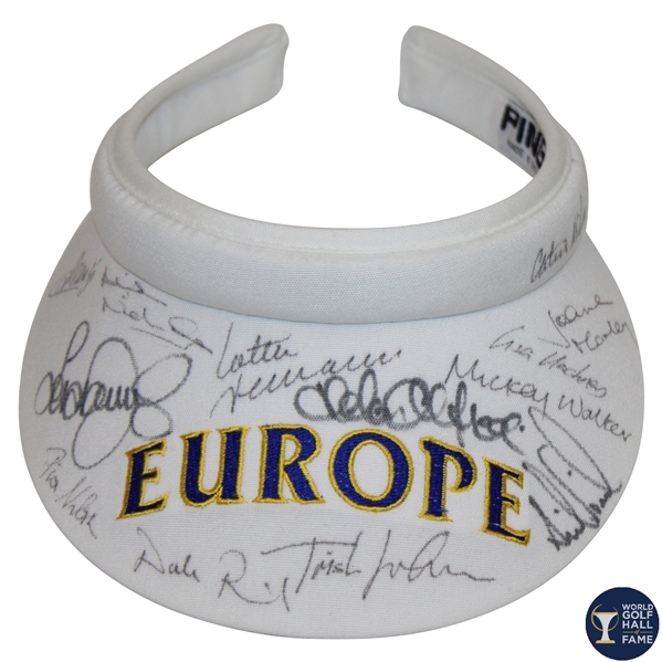 Annika Sorenstam & 1996 European Team Signed Solheim Cup Visor JSA ALOA