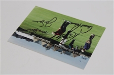 Palmer, Nicklaus, Watson & Floyd Signed 1995 Open Photo - Arnie's Last JSA ALOA