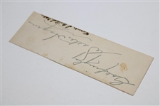 Walter Hagen Signed Cut Signature JSA ALOA