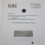 Walter Hagen Signed Cut Signature JSA ALOA
