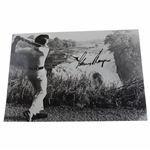 Gary Player Signed Drives the Falls 8x12 B&W Photo JSA ALOA