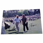 Arnold Palmer & Jack Nicklaus Signed Walking Augusta Fairway 8x12 Original Photo JSA ALOA