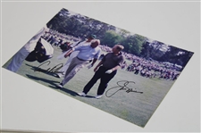 Arnold Palmer & Jack Nicklaus Signed Walking Augusta Fairway 8x12 Original Photo JSA ALOA
