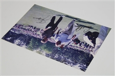 Arnold Palmer & Jack Nicklaus Signed Walking Augusta Fairway 8x12 Original Photo JSA ALOA