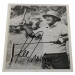 Lee Trevino Signed Catches Snake with Axe in Hand 8x9 B&W Photo JSA ALOA