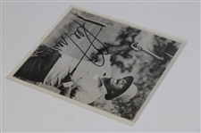 Lee Trevino Signed Catches Snake with Axe in Hand 8x9 B&W Photo JSA ALOA