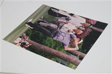 Arnold Palmer & Jack Nicklaus Signed Tee Shot at Augusta National 12x13 Original Photo JSA ALOA