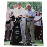 Arnold Palmer Signed Augusta Tee Box w/Caddy & Golf Bag 11x14 Original Photo JSA ALOA