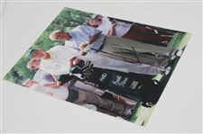 Arnold Palmer Signed Augusta Tee Box w/Caddy & Golf Bag 11x14 Original Photo JSA ALOA