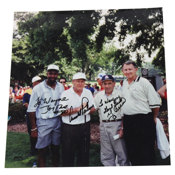 Arnold Palmer w/NFL & MLB HoFers Jerry Rice & Yogi Berra Signed Photo JSA ALOA