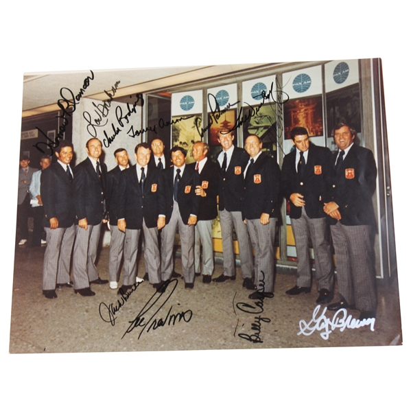 Arnold Palmer & 1973 Ryder Cup Team USA Signed 11x14 Photo JSA ALOA