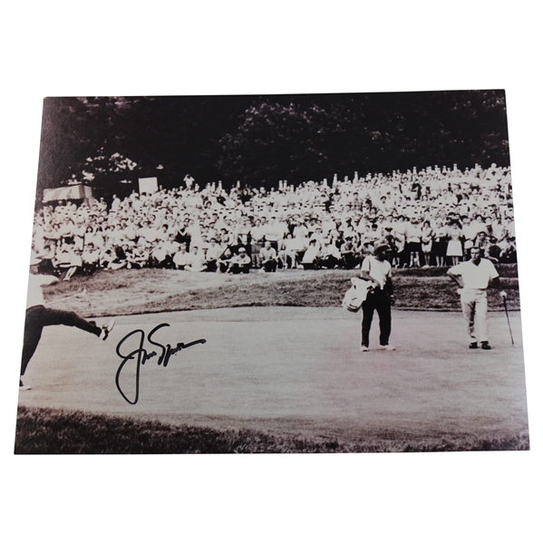Jack Nicklaus Signed 1967 US Open Winning Putt Celebration w/Arnie Watching 11x14 Photo JSA ALOA