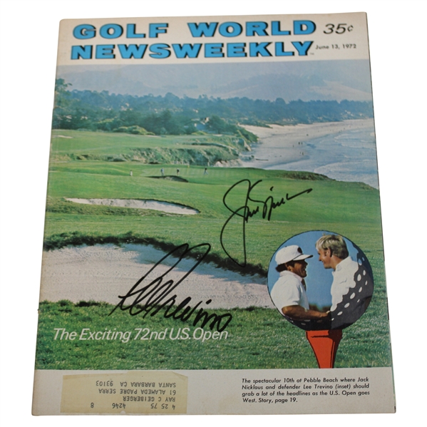 Jack Nicklaus & Lee Trevino Signed 1972 Golf World Newsweekly Magazine - June JSA ALOA