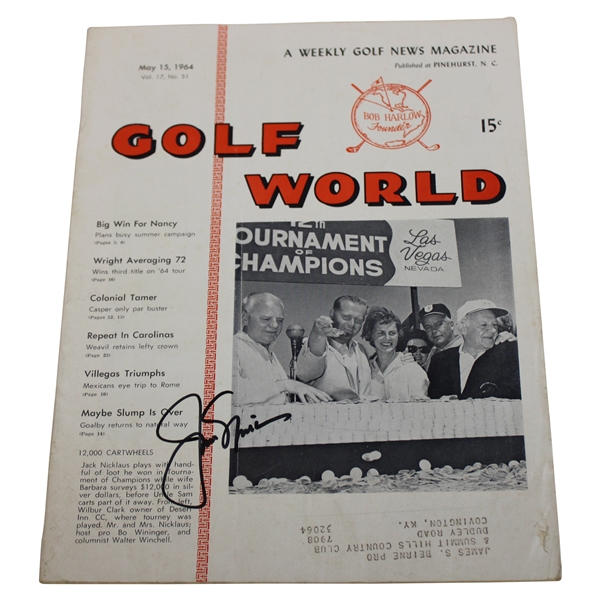 Jack Nicklaus Signed 1964 Golf World Magazine - May JSA ALOA