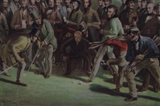 1850 'The Golfers - Grand Match Played Over St. Andrews Links' By Charles Lee & Chas Wagstaffe w/Certificate - Framed