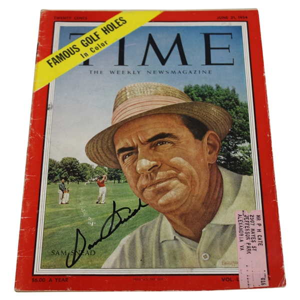 Sam Snead Signed 1954 Time Magazine - June JSA ALOA