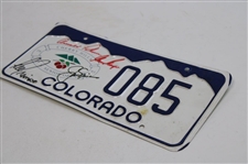 Big 3' Palmer, Nicklaus, Player & Lee Signed 1993 US Sr Open at Cherry Hills License Plate JSA ALOA