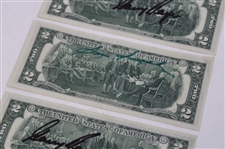 Sam Snead & Two(2) Gary Player Signed $2.00 Bills JSA ALOA