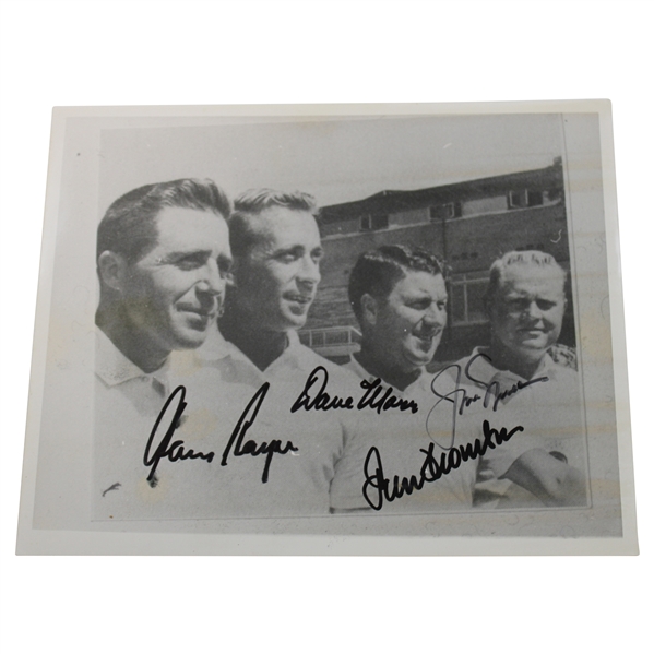 Nicklaus, Player, Marr & Thompson Signed 8x10 B&W Photo JSA ALOA