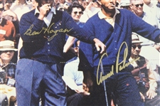 Ben Hogan & Arnold Palmer Gold Signed 1966 Masters Tee Box 'Smoking' 11x14 Photo JSA ALOA