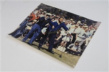 Ben Hogan & Arnold Palmer Gold Signed 1966 Masters Tee Box 'Smoking' 11x14 Photo JSA ALOA