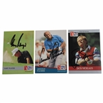Big 3 Palmer, Nicklaus & Player Signed Senior PGA Tour Pro-Set Golf Cards JSA ALOA