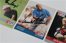 Big 3' Palmer, Nicklaus & Player Signed Senior PGA Tour Pro-Set Golf Cards JSA ALOA